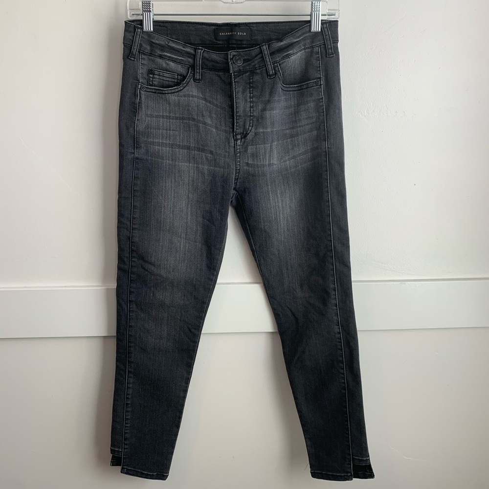 Celebrity Gold Black Wash Cropped Pants